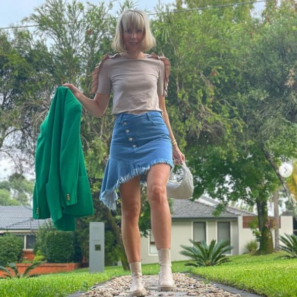 New Marques Almeida Asymmetrical Frayed Denim Mini Skirt size UK 8/ US 4 - Picture 12 of 13